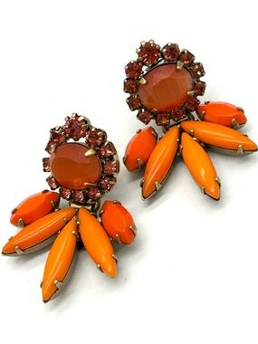 Elizabeth Cole Orange Jeweled Earrings
